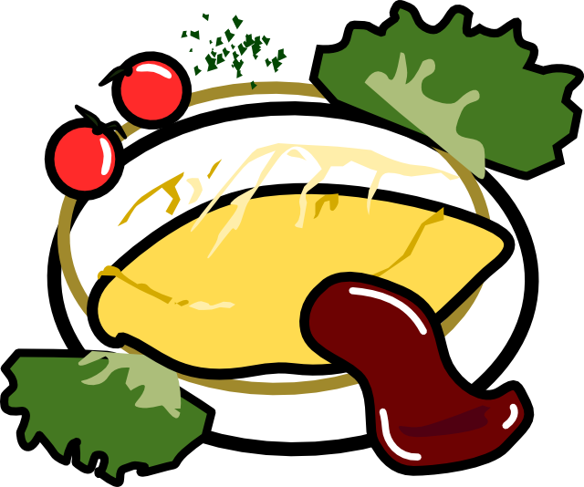 オムライスのイラスト トッピングのパセリの自然な描き方は カラフルしている W オムライスのイラスト トッピングのパセリの自然な描き方は カラフルしている W